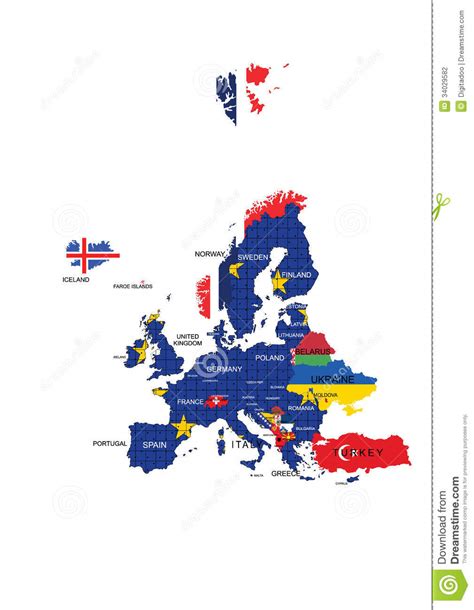 Nombres Del Mapa Y De País Del Territorio De Unión Europea ...