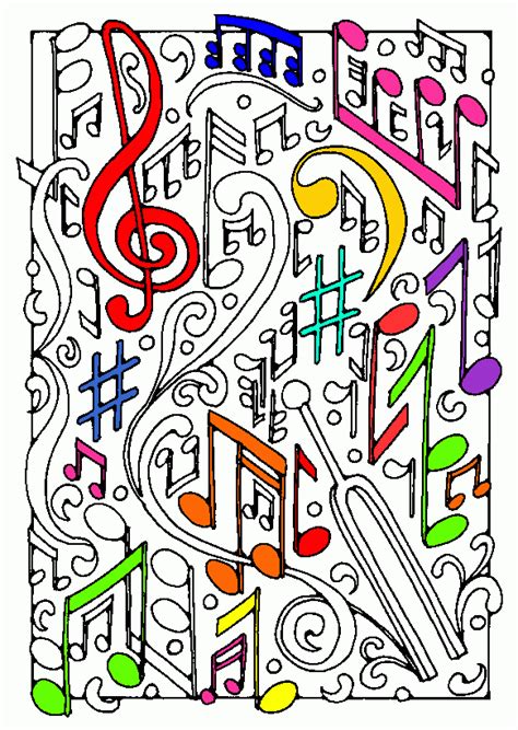 Notas musicales para colorear, Notas musicales para imprimir