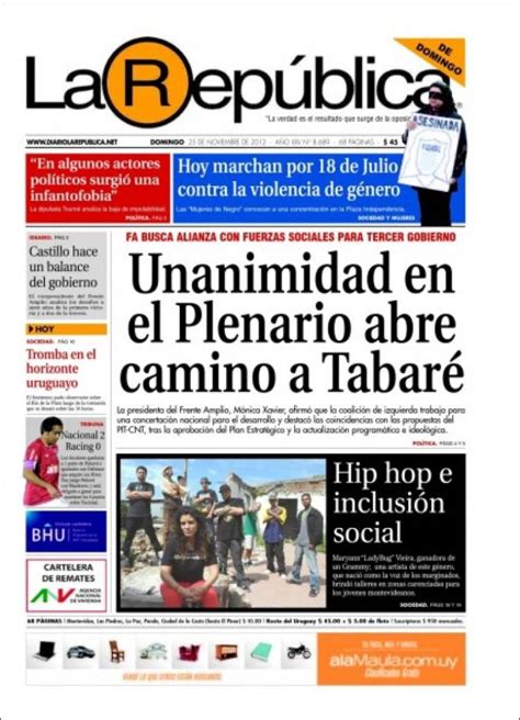 Noticias de Uruguay con Dieguito  N.U.D. : Tapa de prensa ...