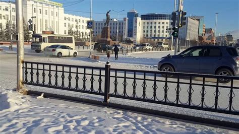 November morning in the City of Yakutsk, Russia  Siberia ...