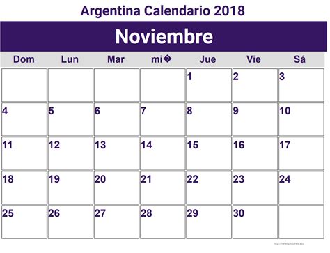 Noviembre Argentina Calendario 2018 | printcalendar.xyz