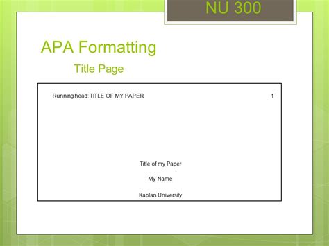NU 300 Unit 3 Seminar APA Formatting   ppt video online ...