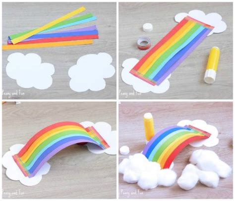 Nube de arco iris 3D: manualidades infantiles con papel ...