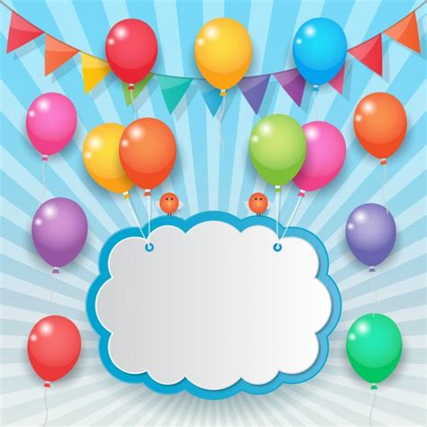 Nube sujetada con globos de colores | Descargar Vectores ...