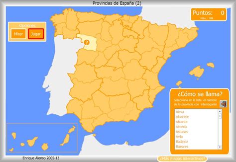 Nuestra nave TIC: Juego: Provincias de España