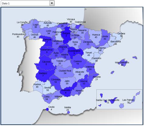 Nuevo mapa por provincias en Excel de España. Actualiza ...