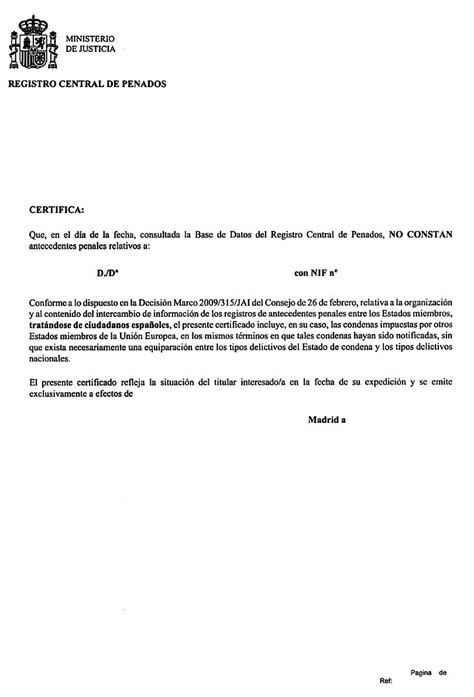 Nuevo modelo certificado antecedentes penales   Blog ...