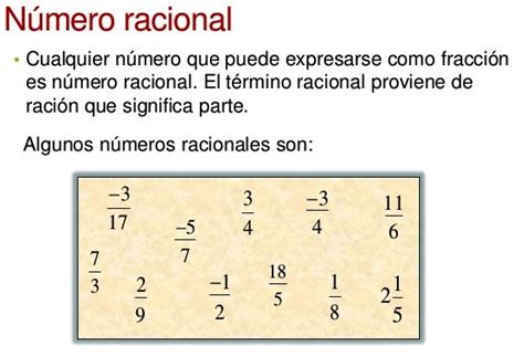 Números racionales   Curiosidades.info