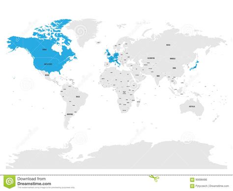 O Grupo De Sete Países, G7, Destacou No Mapa Do Mundo ...