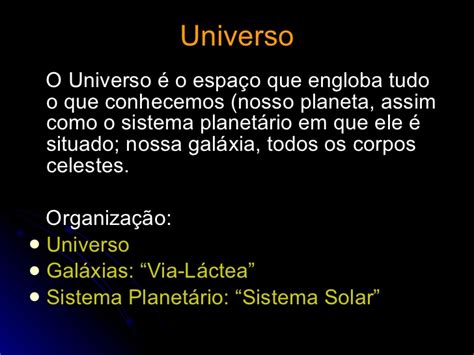 O universo e o Sistema Solar