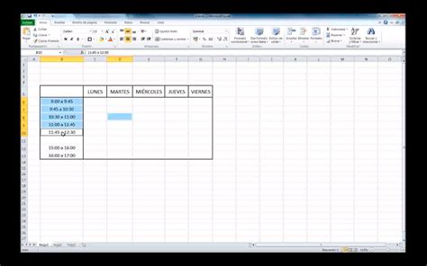 Office 2010   Haz tu horario semanal con Excel 2010 ...