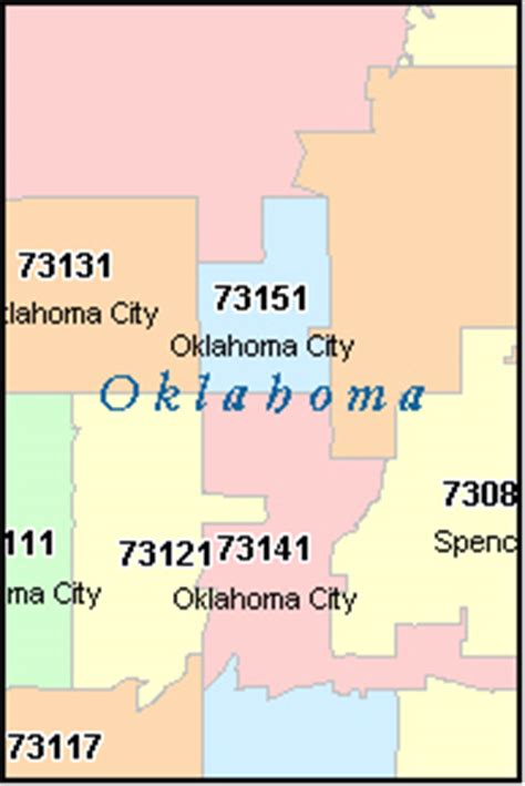 OKLAHOMA County, Oklahoma Digital ZIP Code Map