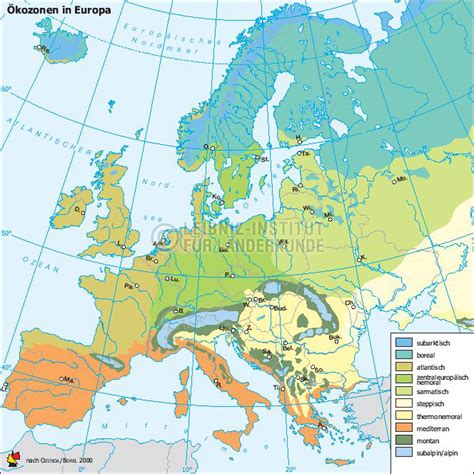 Ökozonen in Europa. 2000 | Nationalatlas   Archiv