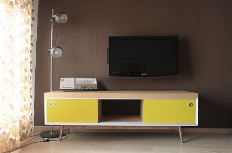 Old IKEA LACK TV furniture hacked into vintage style