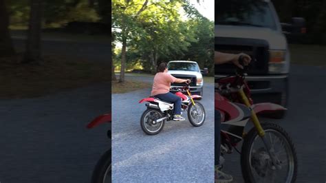 Old Lady Riding a Motorcycle   CRASH!   YouTube