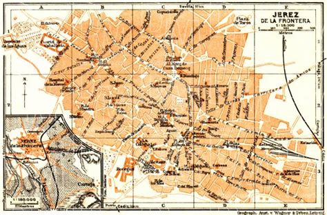 Old map of Jerez de la Frontera in 1929. Buy vintage map ...