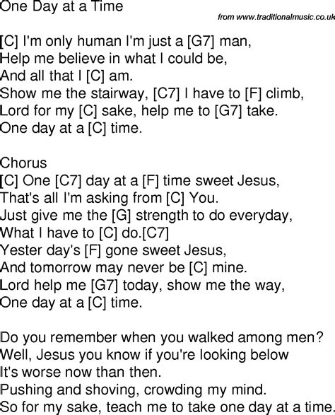 Old time song lyrics with chords for One Day At A Time C ...