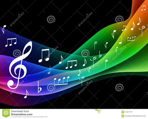 Onda Del Espectro De Color Con Las Notas Musicales Foto de ...