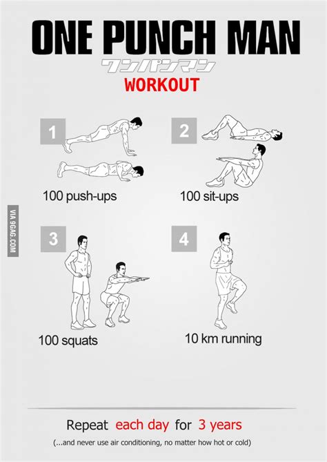One Punch Man Workout | Ejercicio | Pinterest ...