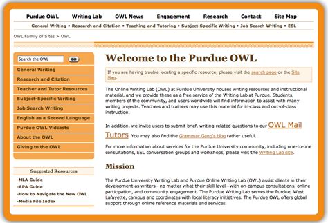 Online Course Lady: Writing Laboratory: Website: Purdue OWL