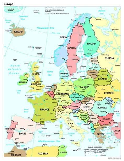 Online Maps: Europe map with capitals