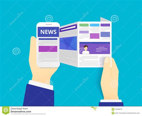 Online Reading News Stock Vector   Image: 49466972