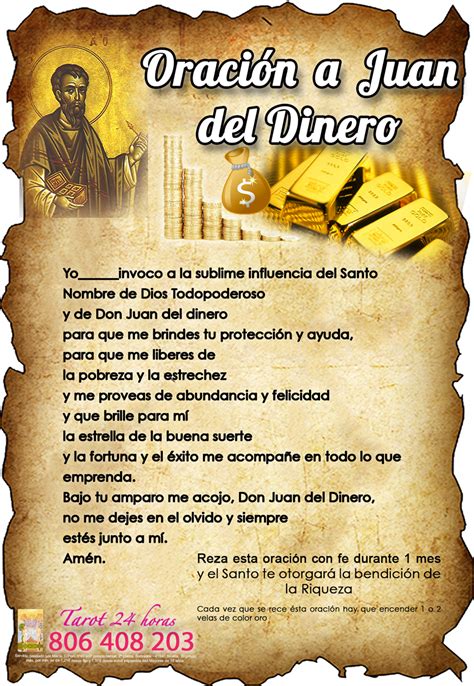 Oración a Don Juan Dinero   Hechizo para Atraer Dinero ...