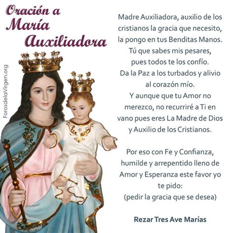 #ORACIÓN A MARÍA AUXILIADORA ORACIONES A MARÍA AUXILIADORA ...