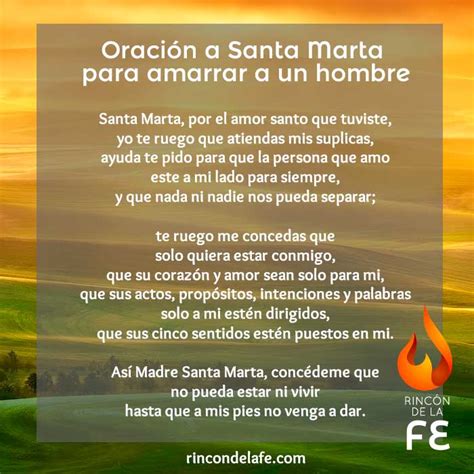 Oración a Santa Marta para amarrar a un hombre