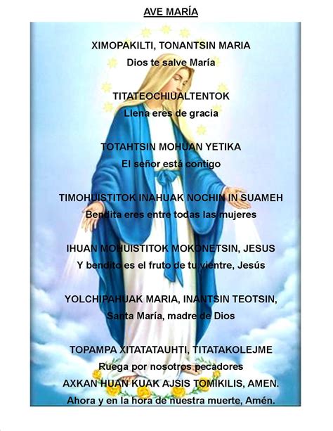 Oración Ave Maria en Náhuatl – Santiago Yaonáhuac Puebla ...