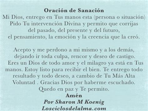 Oración de Sanación Sharon M Koenig | Citas, frases y ...