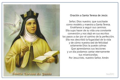 Oraciones cristianas a Santa Teresa de Jesús