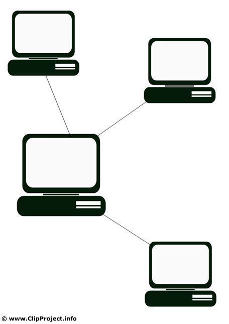 Ordenadores en red dibujo blanco y negro