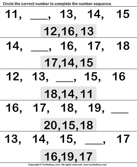 Ordinal Numbers Eleven to Twenty Worksheet   Turtle Diary