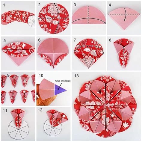 Origami circle petal flower | origami flowers | Pinterest ...