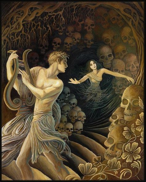 Orpheus and Eurydice Greek Mythology Original Oil Painting