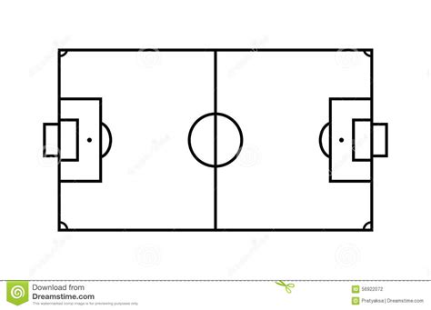 Outline Soccer Field. stock vector. Illustration of area ...