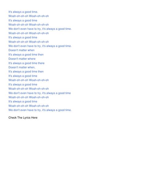 Owl City   Good Time Lyrics