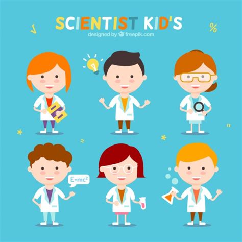 Pack de divertidos niños científicos | Descargar Vectores ...