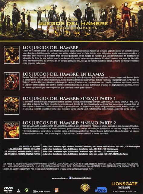 PACK LOS JUEGOS DEL HAMBRE DVD LA SAGA COMPLETA NUEVO ...