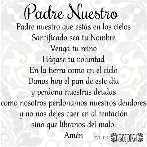 Padre Nuestro Our Father Lord s Prayer Spanish SVG
