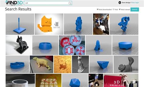 Página para buscar y descargar modelos para impresoras 3D