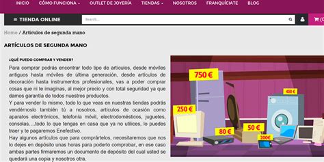 Páginas web para tiendas de segunda mano | Webelx.es