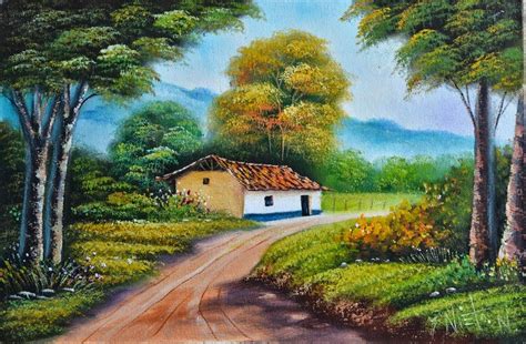 paisajes | Casas de campo y bellos paisajes pintados ...