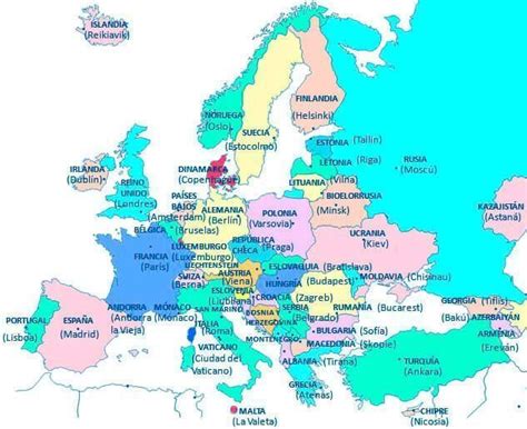 Paises de Europa con sus CAPITALES [50 capitales de europa]