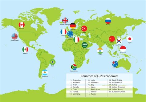 Países del G20 Mapa Mundial de Vector   Descargue Gráficos ...