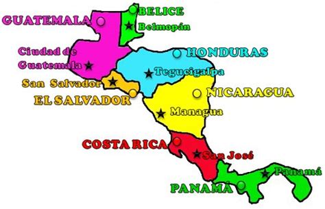 Países y capitales de América Central | Saber es práctico