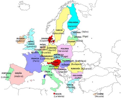 Países y capitales de la Unión Europea  201  | Saber es ...
