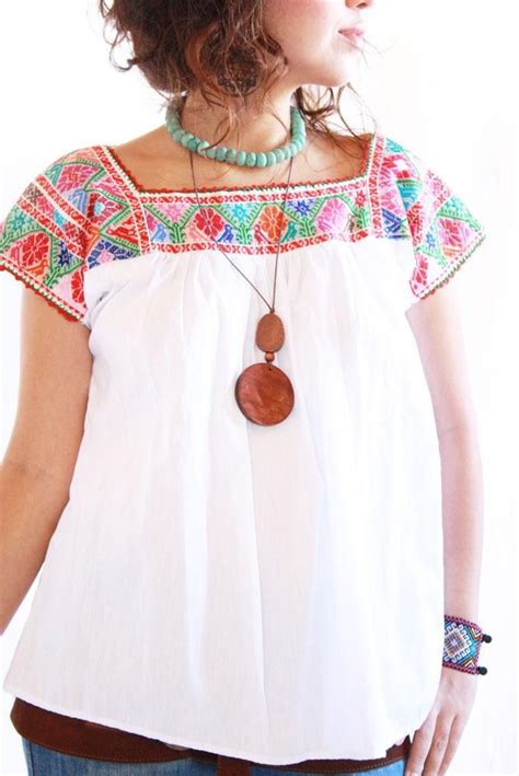 Pajaritos y Peyotitos manta vintage Mexican blouse | eu ...