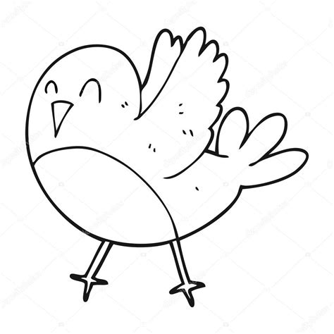 pájaro blanco y negro de dibujos animados — Archivo ...